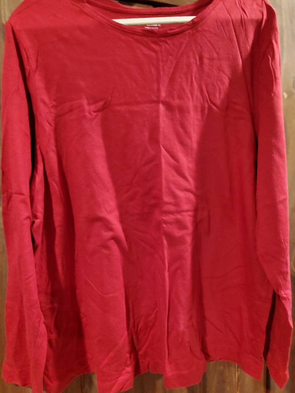 Dress Barn Red Long Sleeve Crew Neck Tee